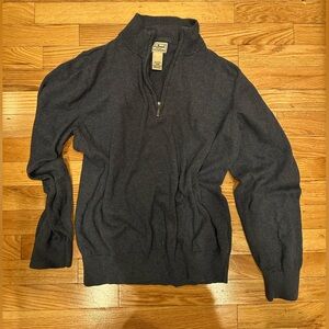L.L. Bean slate blue quarter-Zip Pullover cashmere sweater long sleeve